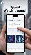 Type it. Watch it appear - AI design generator
