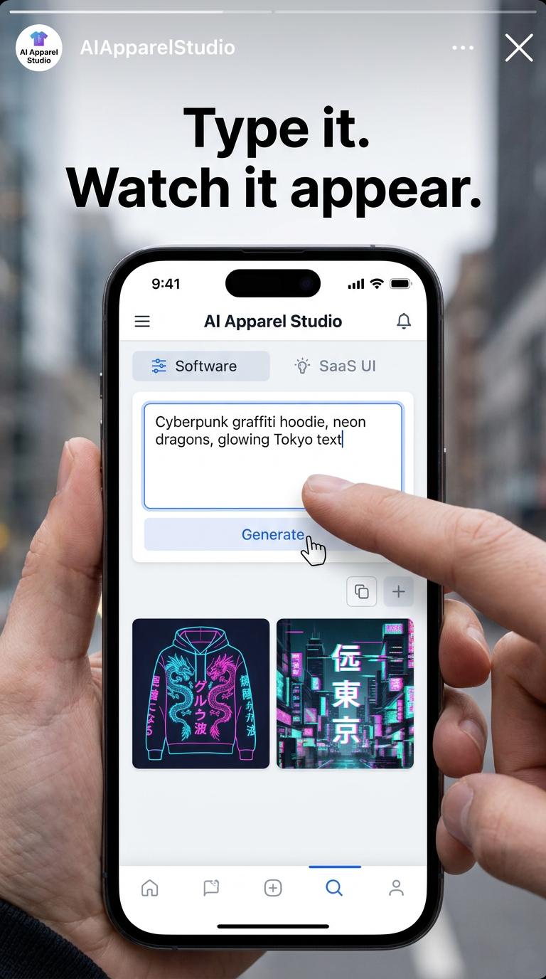 Type it. Watch it appear - AI design generator