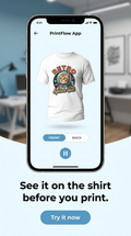 See it on the shirt before you print - 3D mockup
