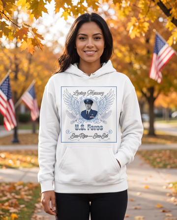 U.S. Air Force memorial hoodie on a model