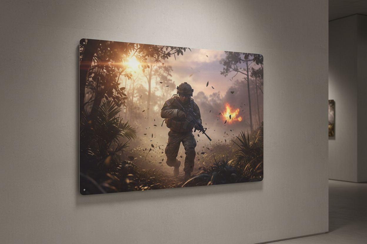 Army Combat Metal Sign